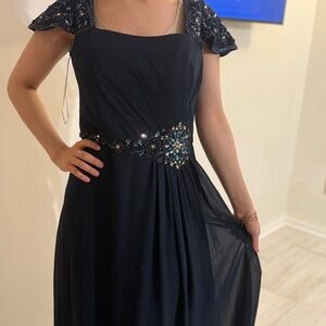 Elegant Navy Blue Evening Dress